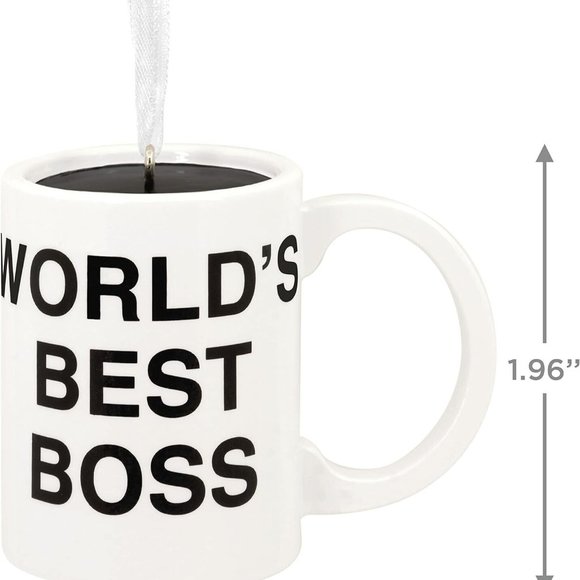 The Office Dunder Mifflin World's Best Boss Mug Hallmark Christmas Ornament NEW - Picture 3 of 8